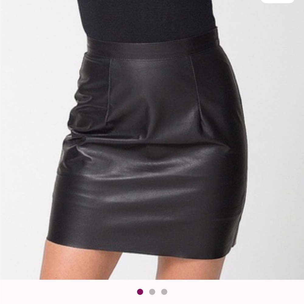 Vintage American Apparel lime green leather pencil skirt - Picture 2 of 12